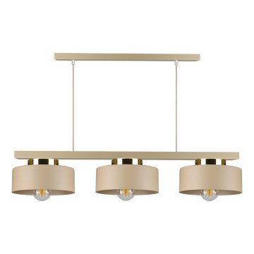 Luster na sajli IGNIA 3xE27/60W/230V bež/zlatna