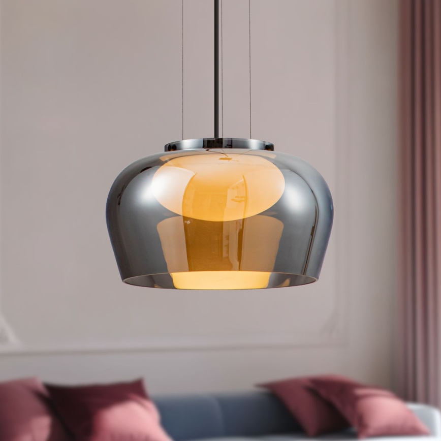 Luster na sajli INSIEME 1xGX53/10W/230V Ø 35 cm zadimljeno-crna