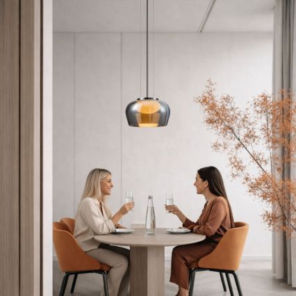 Luster na sajli INSIEME 1xGX53/10W/230V Ø 35 cm zadimljeno-crna