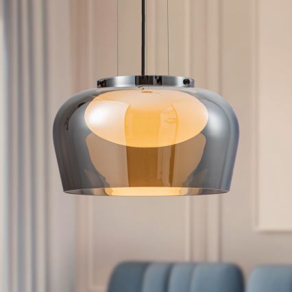 Luster na sajli INSIEME 1xGX53/10W/230V Ø 38 cm dimno-crna