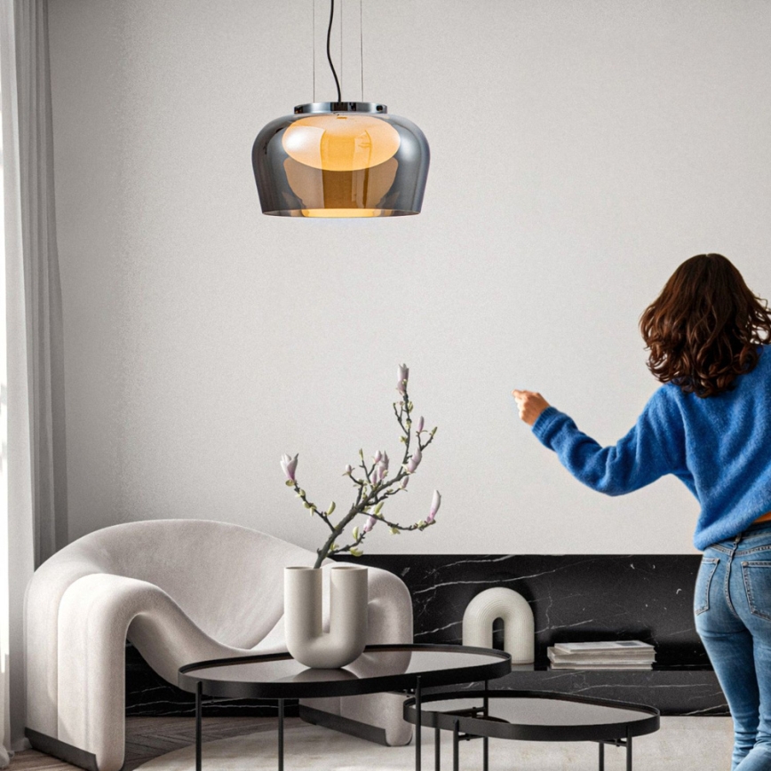 Luster na sajli INSIEME 1xGX53/10W/230V Ø 38 cm dimno-crna