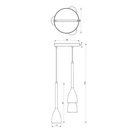 Luster na sajli ISTAPPAR 3xE27/60W/230V crna