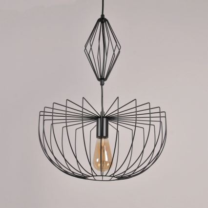 Luster na sajli JASMINA 1xE27/20W/230V pr. 40 cm crna