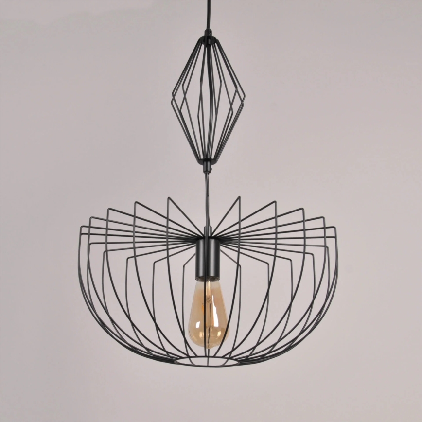 Luster na sajli JASMINA 1xE27/20W/230V pr. 40 cm crna