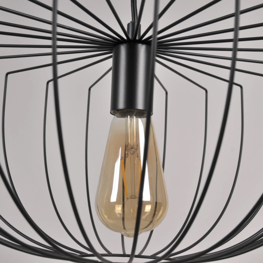Luster na sajli JASMINA 1xE27/20W/230V pr. 40 cm crna