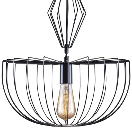 Luster na sajli JASMINA 1xE27/20W/230V pr. 40 cm crna