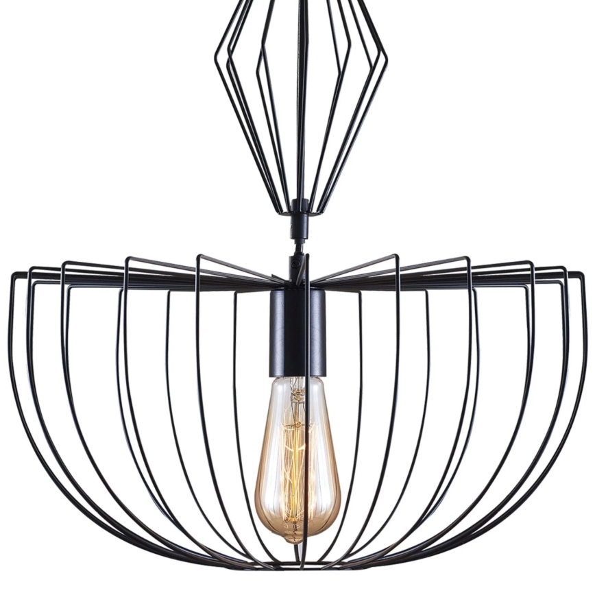 Luster na sajli JASMINA 1xE27/20W/230V pr. 40 cm crna