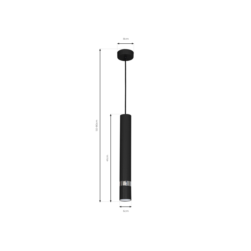 Luster na sajli JOKER 1xGU10/25W/230V crna