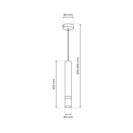 Luster na sajli JOKER 1xGU10/25W/230V crna/mat krom