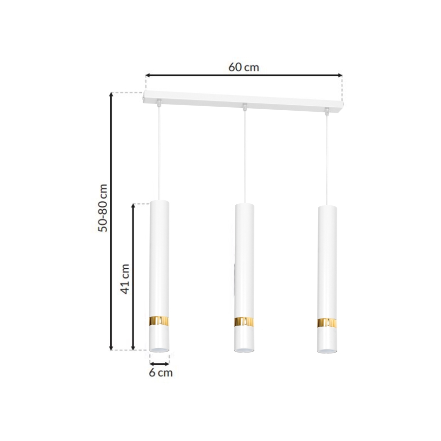 Luster na sajli JOKER 3xGU10/25W/230V bijela