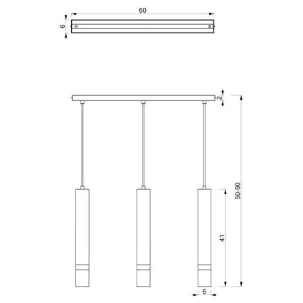 Luster na sajli JOKER 3xGU10/25W/230V plava