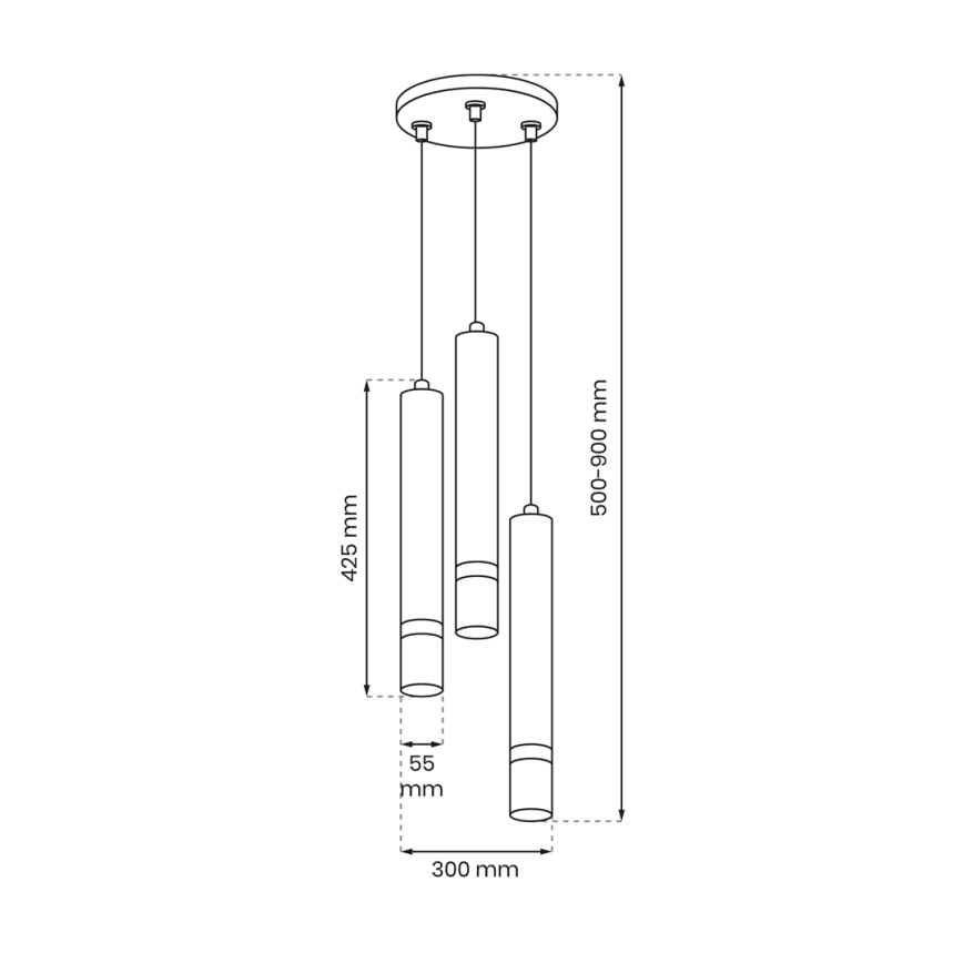 Luster na sajli JOKER 3xGU10/8W/230V bijela/sjajni krom