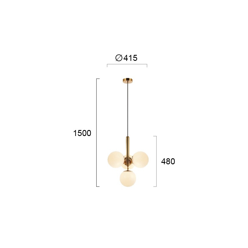 Luster na sajli JOLIN 4xG9/5W/230V zlatni