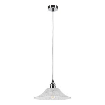 Luster na sajli JULL 1xE27/15W/230V sjajni krom/prozirno staklo