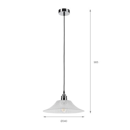 Luster na sajli JULL 1xE27/15W/230V sjajni krom/prozirno staklo