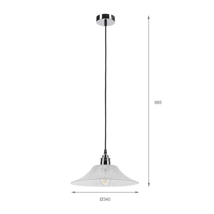 Luster na sajli JULL 1xE27/15W/230V sjajni krom/prozirno staklo