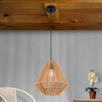 Luster na sajli JUNGLE 1xE27/40W/230V pr. 31 cm konoplja