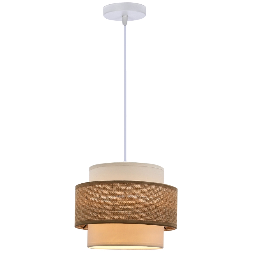 Luster na sajli JUTA 1xE27/40W/230V smeđa/bijela