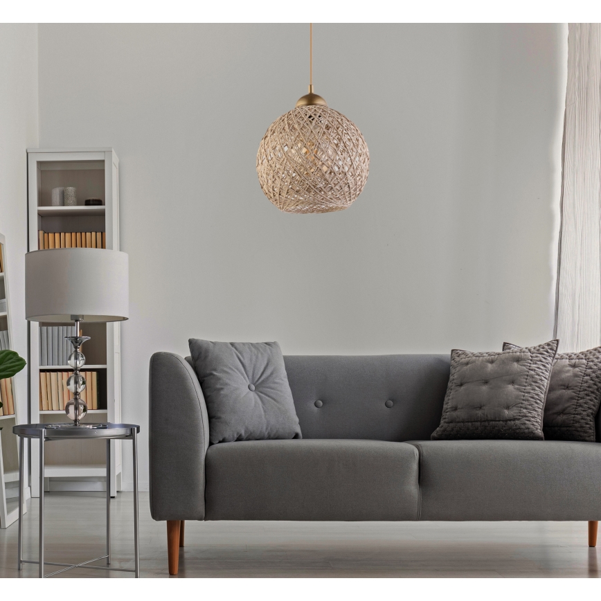 Luster na sajli JUTE 1xE27/60W/230V bež