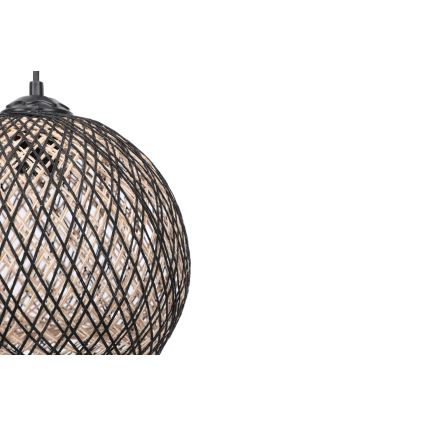 Luster na sajli JUTE 1xE27/60W/230V crna