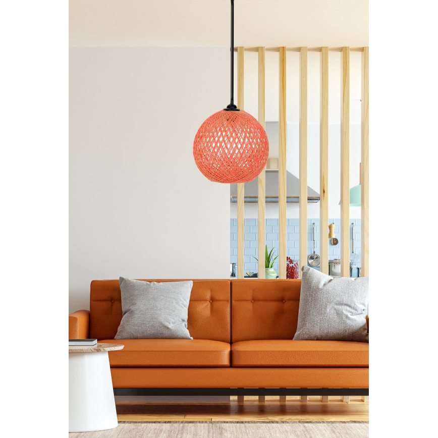 Luster na sajli JUTE 1xE27/60W/230V narančasta