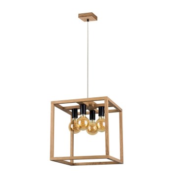 Luster na sajli KAGO 4xE27/60W/230V hrast