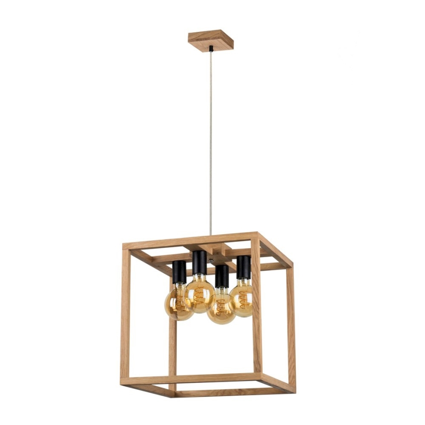 Luster na sajli KAGO 4xE27/60W/230V hrast