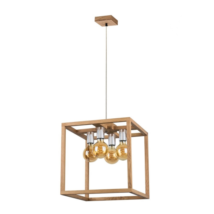 Luster na sajli KAGO 4xE27/60W/230V hrast