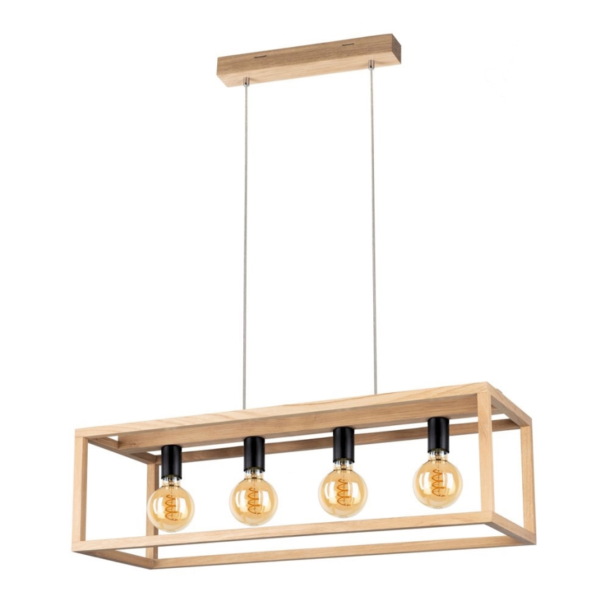 Luster na sajli KAGO 4xE27/60W/230V mat hrast
