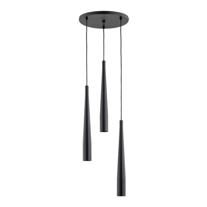 Luster na sajli KALINI 3xGU10/40W/230V pr. 30 cm crna