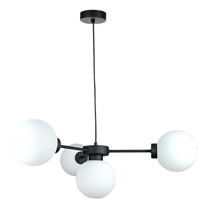 Luster na sajli KALIOPE 4xE14/50W/230V crna/bijela