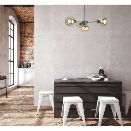 Luster na sajli KALIOPE 4xE27/60W/230V crna/dimna bež