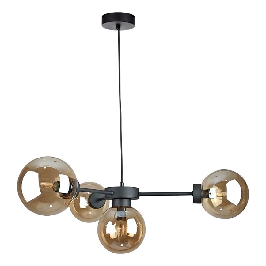 Luster na sajli KALIOPE II 4xE14/50W/230V crna/dimna bež