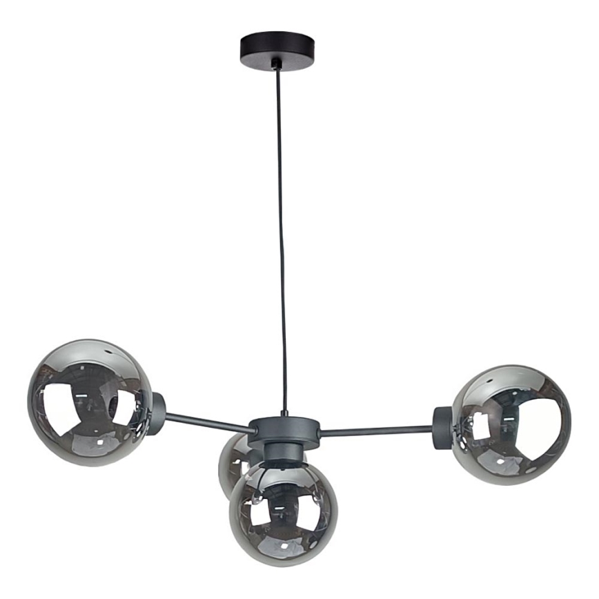 Luster na sajli KALIOPE II 4xE14/50W/230V crna/dimna crna