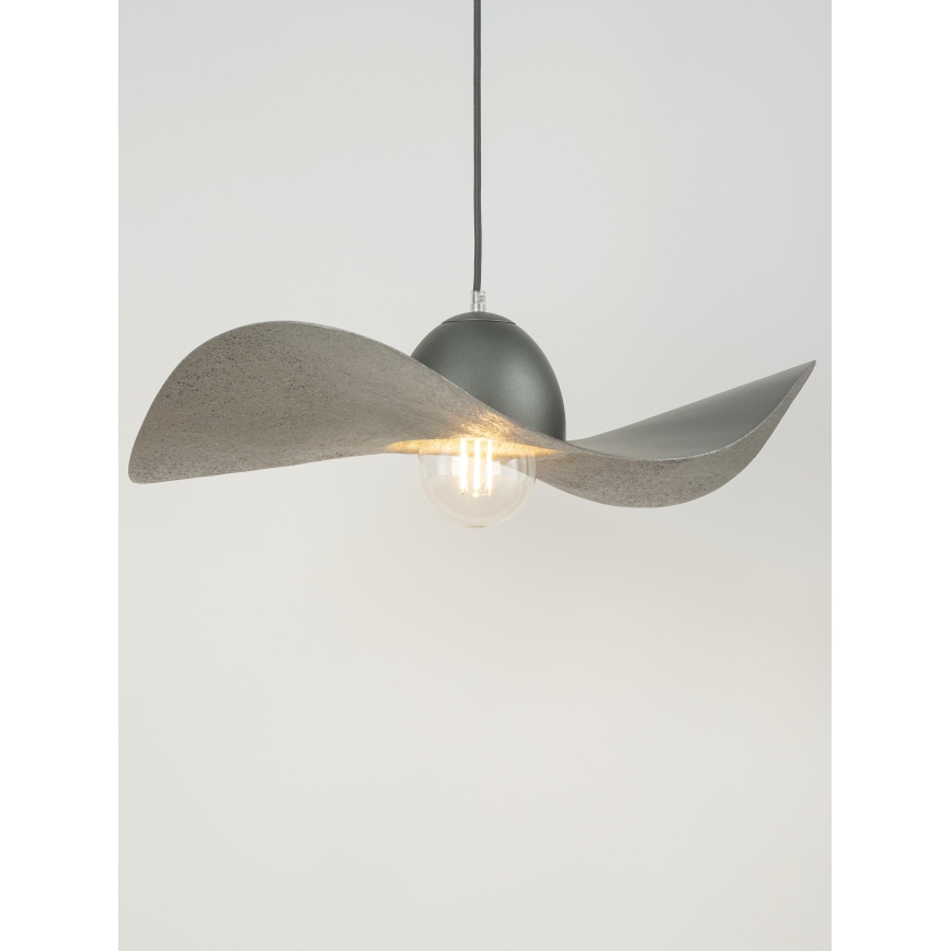Luster na sajli KAPELLO 1xE27/60W/230V pr. 55 cm siva/srebrna