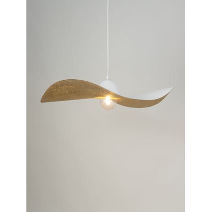 Luster na sajli KAPELLO 1xE27/60W/230V pr. 76 cm bijela/zlatna