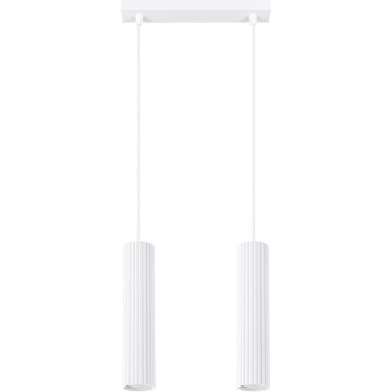 Luster na sajli KARBON 2xGU10/10W/230V bijela