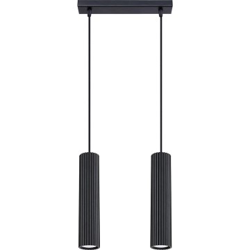 Luster na sajli KARBON 2xGU10/10W/230V crna