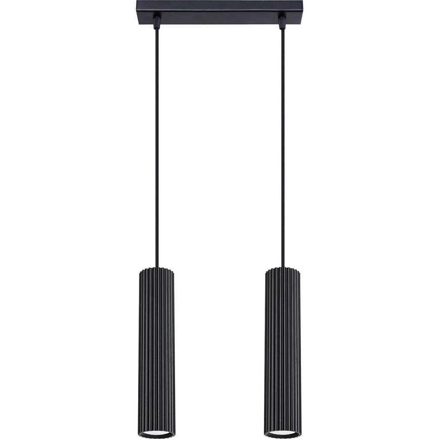 Luster na sajli KARBON 2xGU10/10W/230V crna