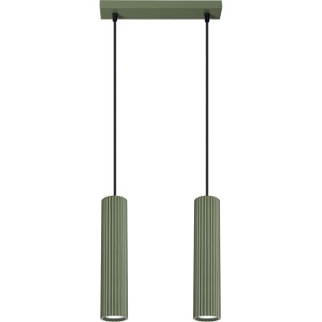 Luster na sajli KARBON 2xGU10/10W/230V zelena