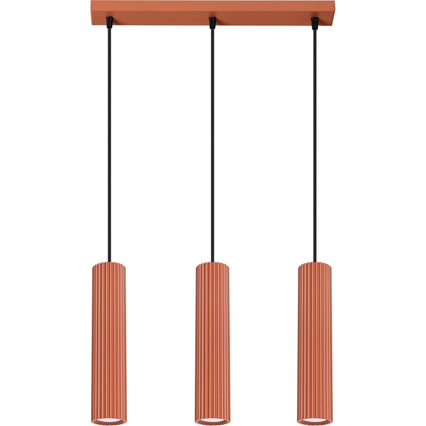 Luster na sajli KARBON 3xGU10/10W/230V crvena