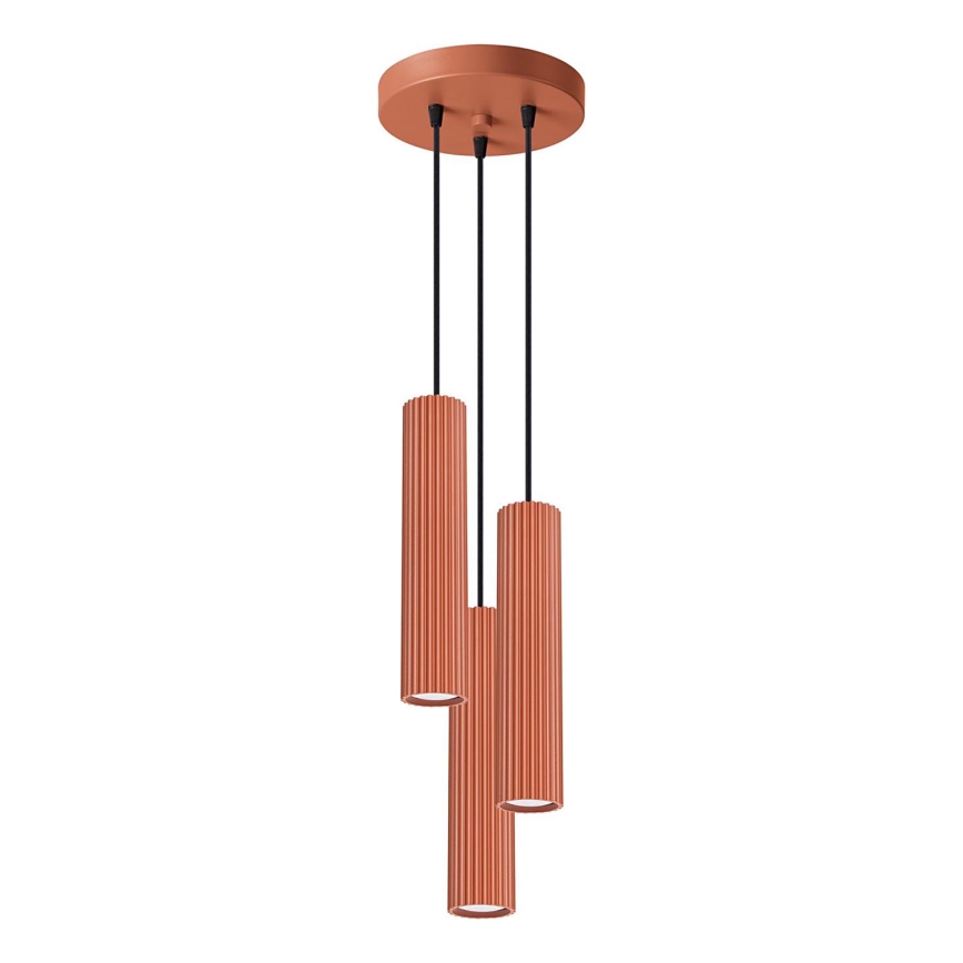 Luster na sajli KARBON 3xGU10/10W/230V crvena