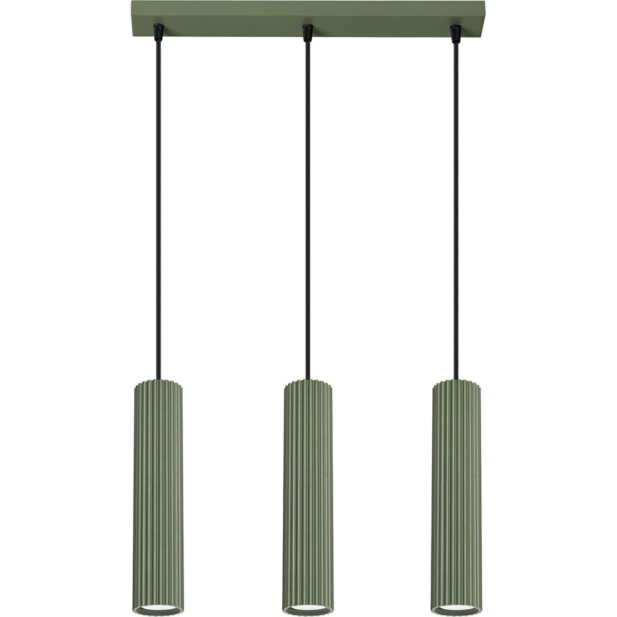 Luster na sajli KARBON 3xGU10/10W/230V zelena