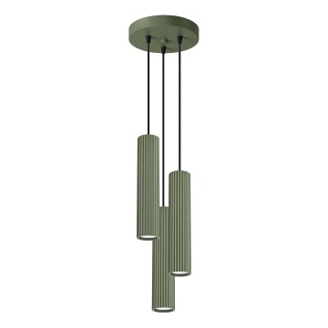 Luster na sajli KARBON 3xGU10/10W/230V zelena