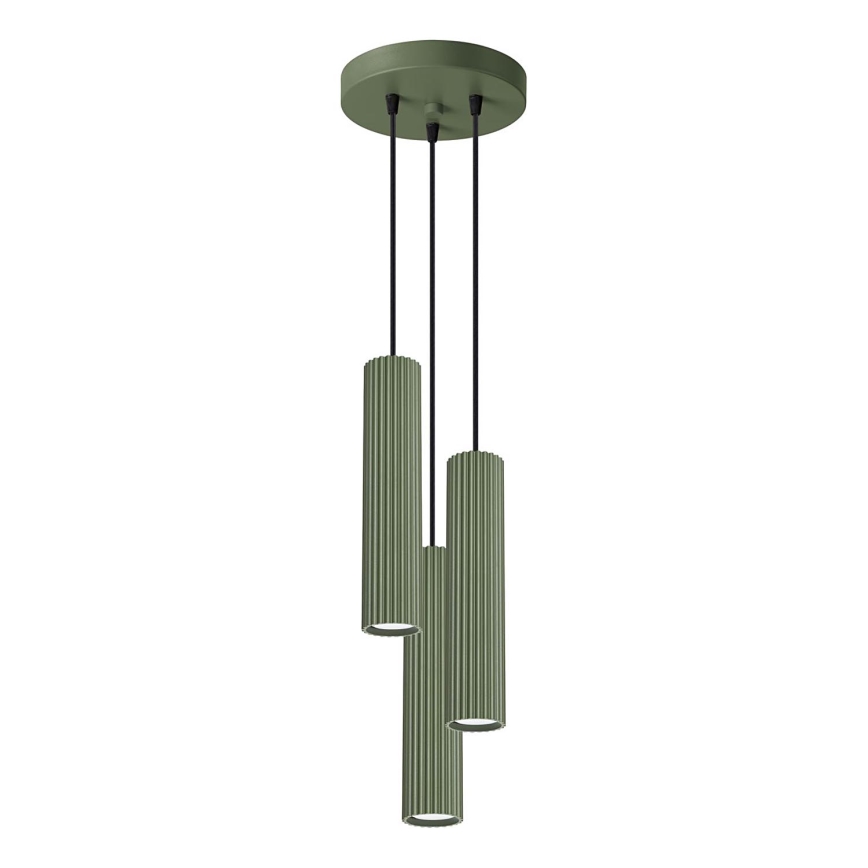 Luster na sajli KARBON 3xGU10/10W/230V zelena