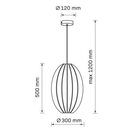 Luster na sajli KAREI 1xE27/20W/230V pr. 30 cm crna