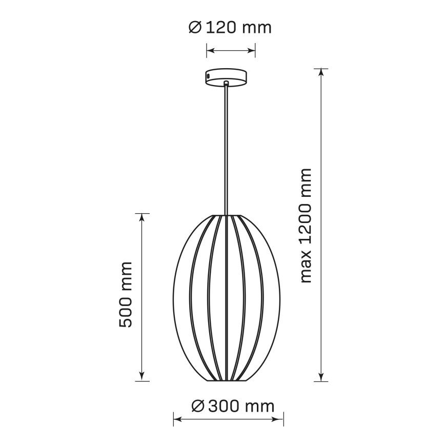 Luster na sajli KAREI 1xE27/20W/230V pr. 30 cm crna