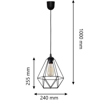 Luster na sajli KARO 1xE27/15W/230V