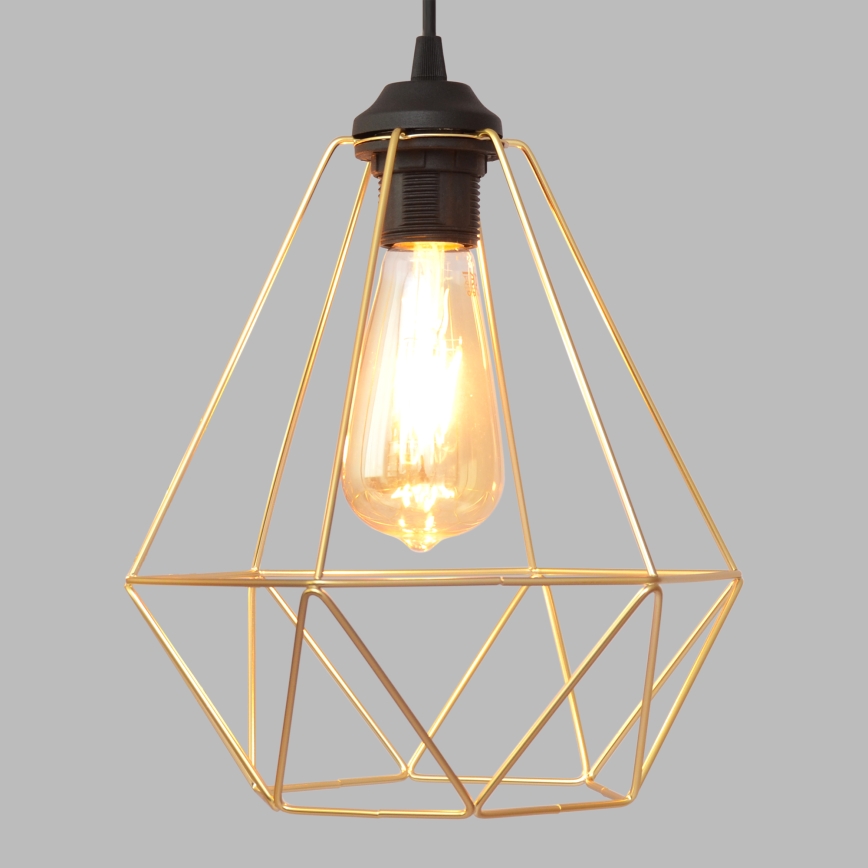 Luster na sajli KARO 1xE27/15W/230V zlatna/crna