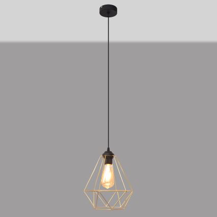 Luster na sajli KARO 1xE27/15W/230V zlatna/crna